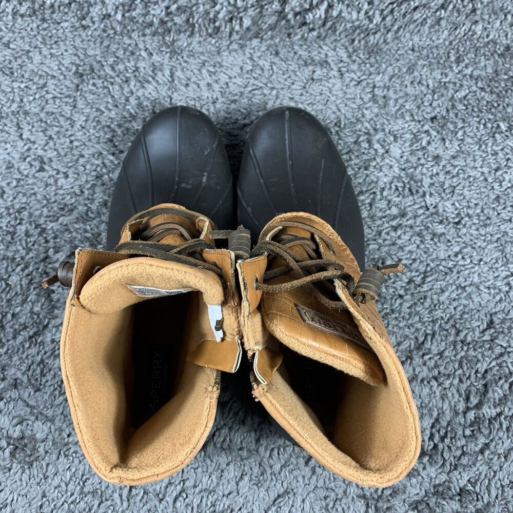 Sperry Top-Sider Women's 8.5 Croc Print Duck Boot TAN/Brown - Picture 5 of 8